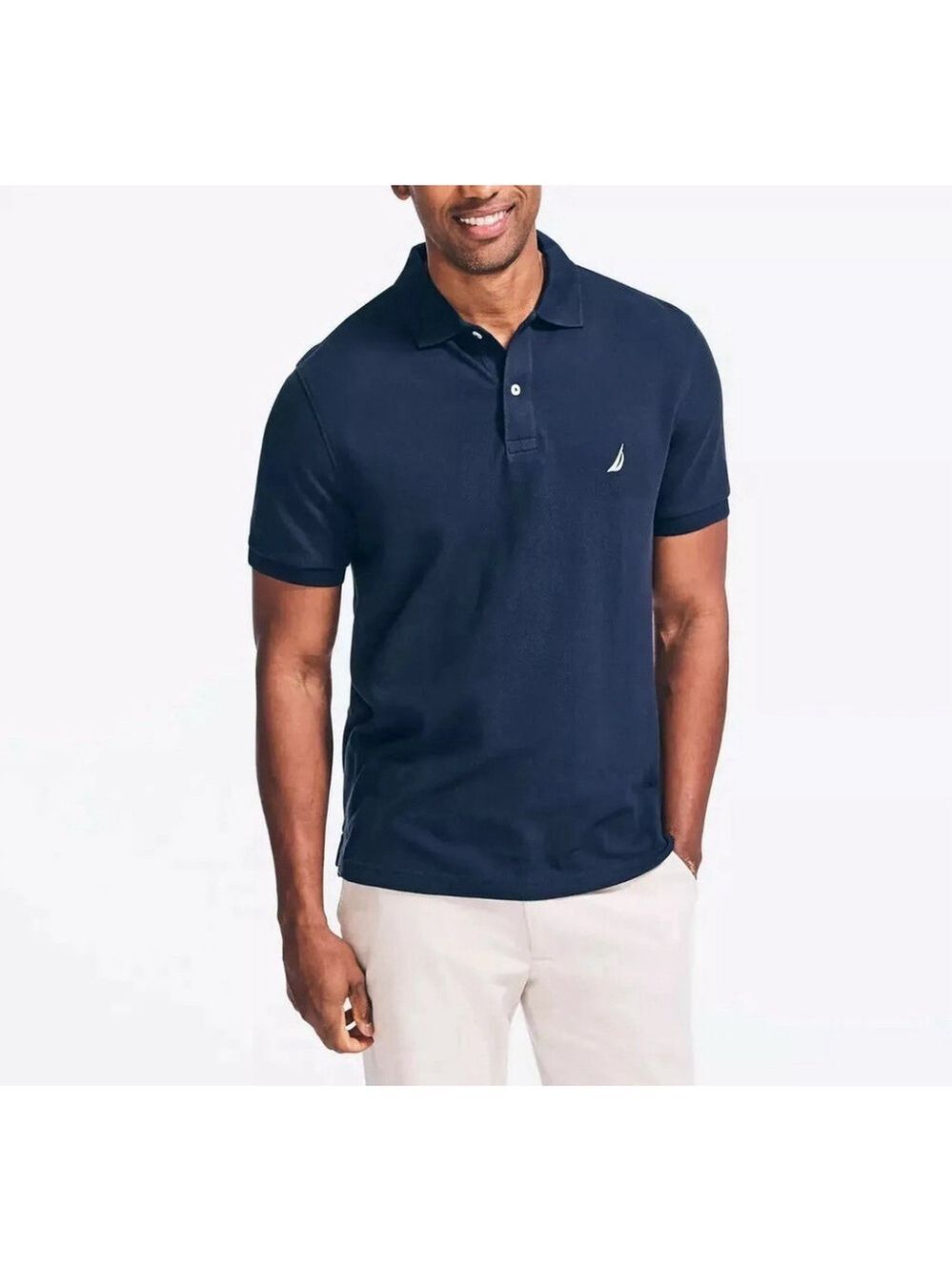 Nautica Mens Medium Classic Fit Short Sleeve Cotton Polo Shirt
